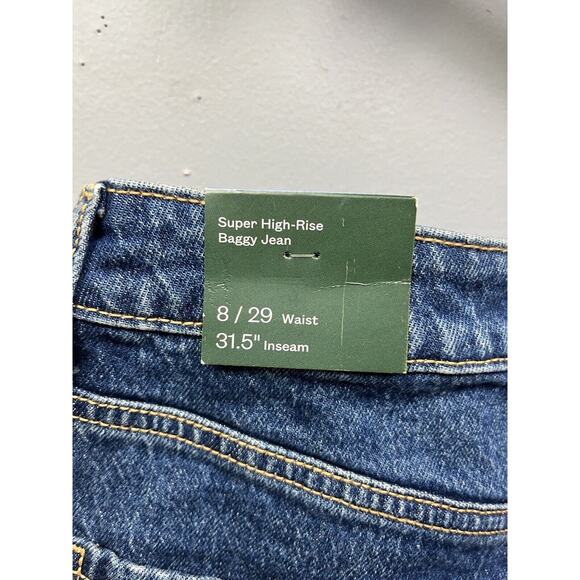 Wild Fable Jeans Womens 8/29 Super-High Rise Distressed Baggy Medium‎ Blue NEW - Picture 5 of 8